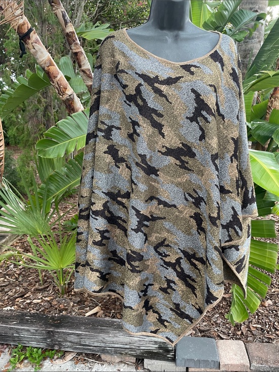 Jackets & Blazers - Gold, silver, and bronze, camo poncho or cape